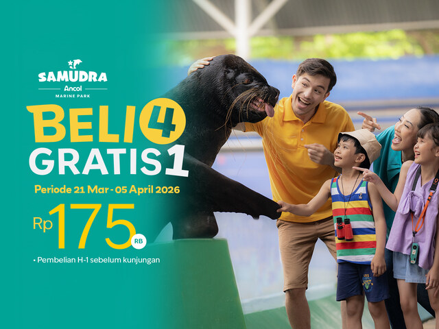 Promo Lebaran Samudra Ancol 2026: Beli 4 Gratis 1, Tiket Hemat Mulai Rp175 Ribu!